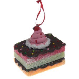 Gallerie II Foam Cake Ornament Layers Chocolate Icing Cherry Christmas Tree Gift
